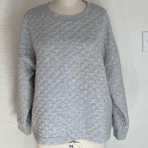 cozy quilted cropped grey sweatshirt from Joyspun